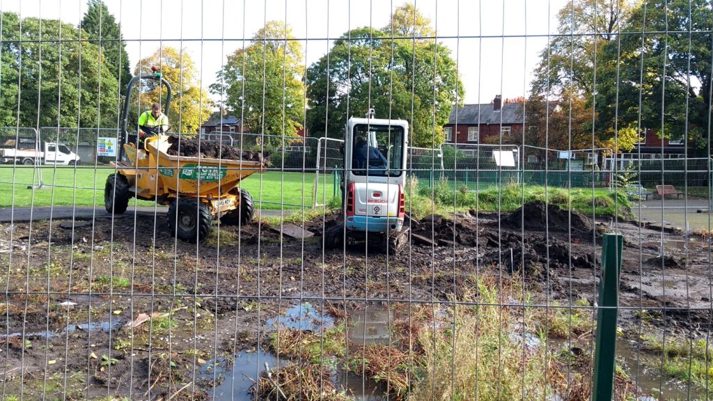 diggers on site clearing the foundations